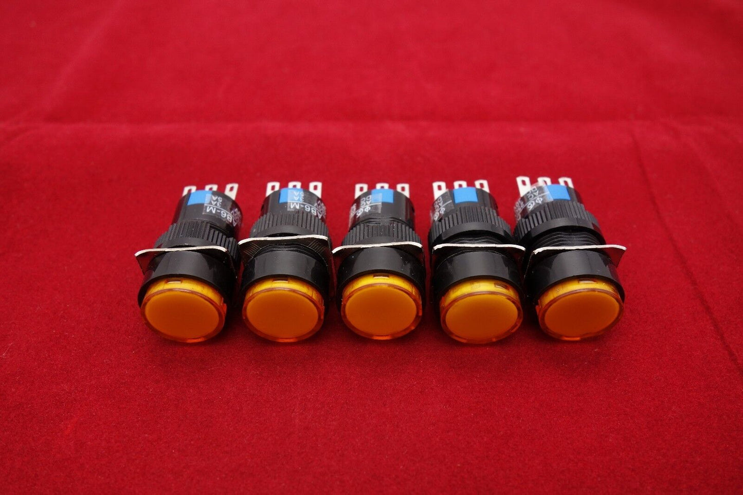 5PCS 16MM YELLOW ROUND Momentary PUSH BUTTON SWITCH AC/DC 3 PINS 250V 3A