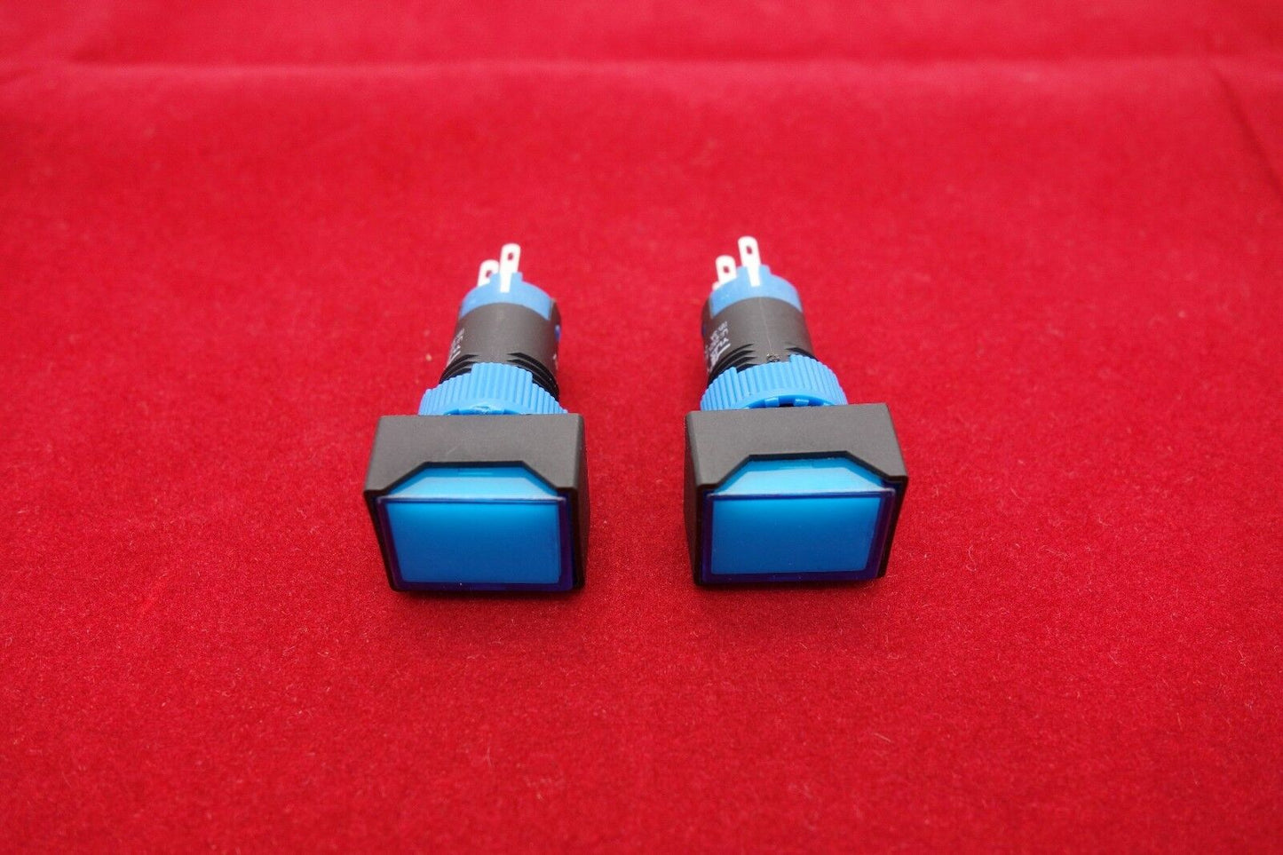2PCS Cutout 12MM 48V Blue LED ILLUMINATED Rectangular Momentary PUSH BUTTON