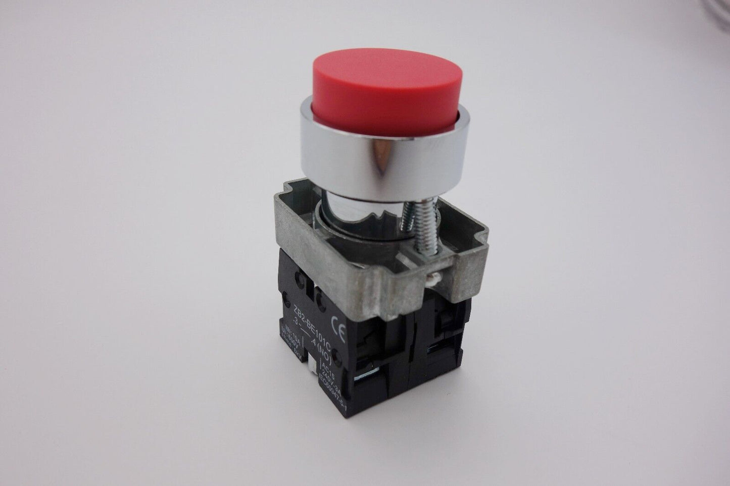 5PCS 22MM RED PUSHBUTTON SWITCH FITS XB2BL45 1NC/1NO Projecting push MOMENTARY