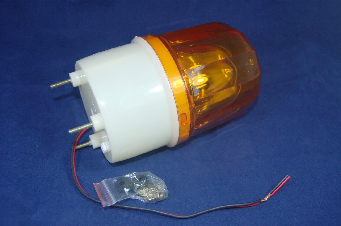 1pc Bulb Revolving Warning light Φ80mm 90-130RPM Amber color 220V AC IP45