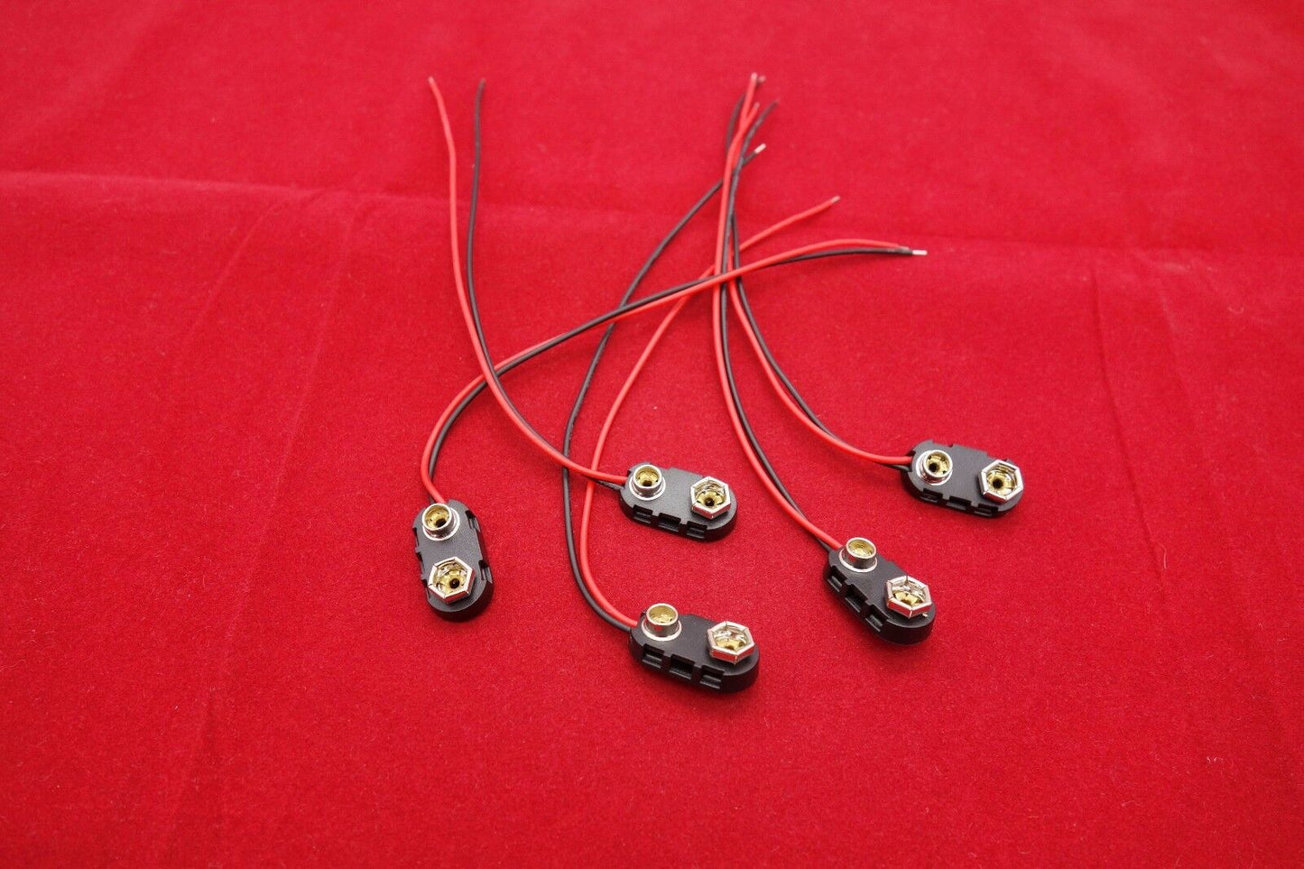 5PCS PP3 9V Battery Connector T Type Snap On Plug Clip Tinned Wire Leads 150mm