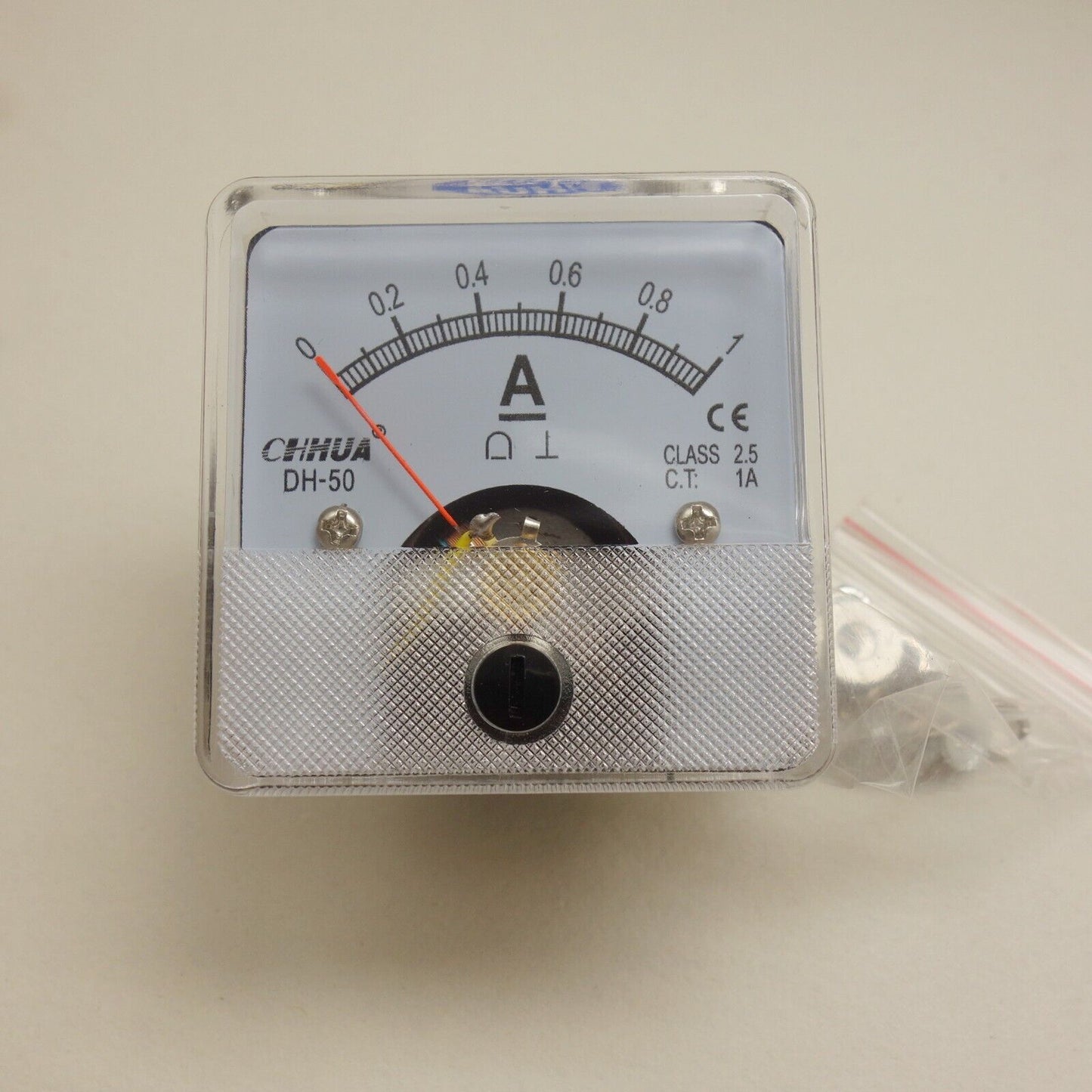 1PC DC 1A Analog Ammeter Panel AMP Current Meter 50*50mm 0-1A