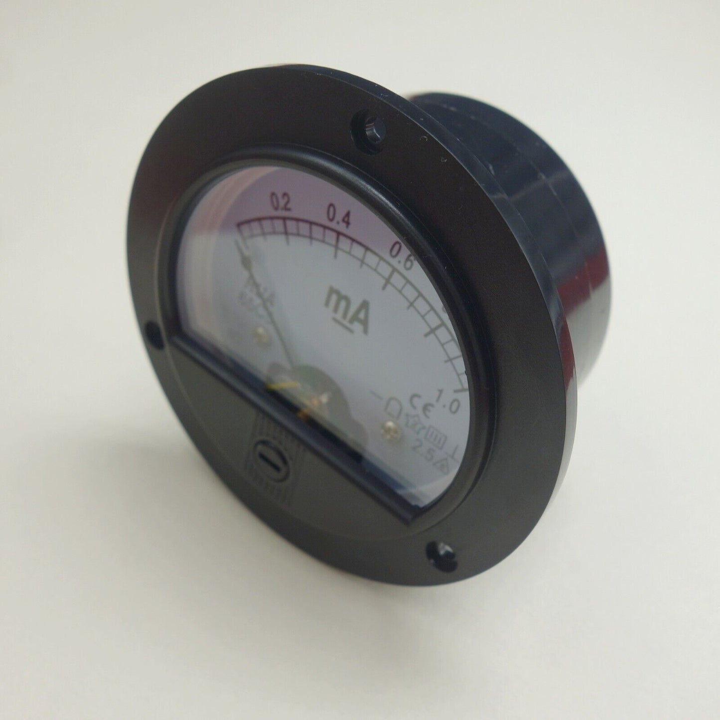 DC 0-1mA Round Analog Ammeter Panel AMP Current Meter Dia. 90mm Plastic Housing