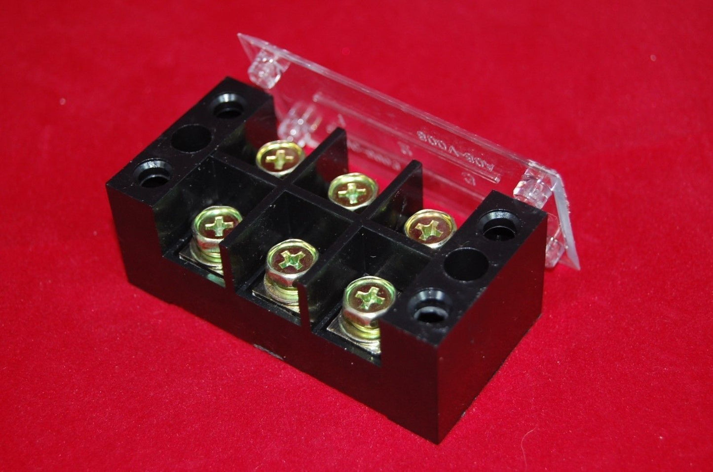 Lot of 3pcs 3 Position 60A 600V Barrier Dual Row Terminal Block/Strip w/Cover