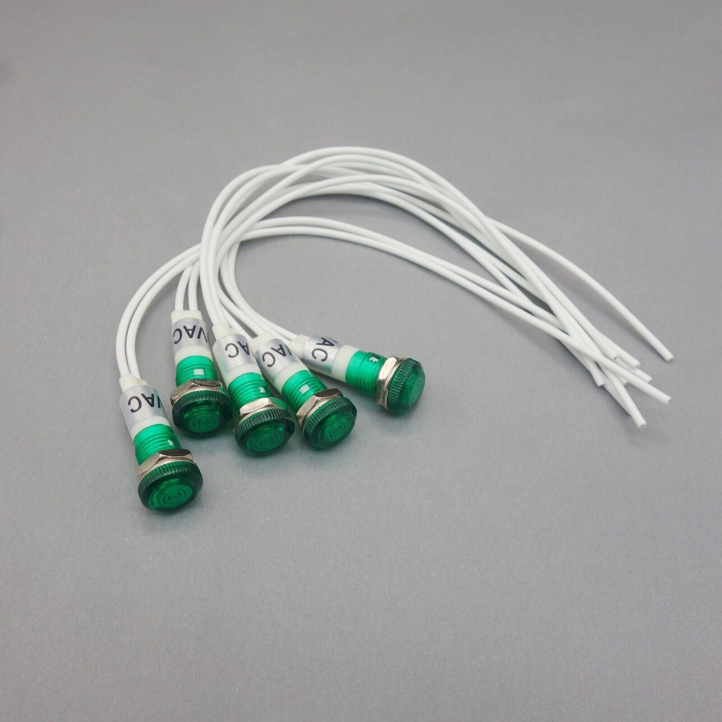 5Pcs 120V AC 10mm GREEN Panel Mounting LED Indication Signal Pilot Lights