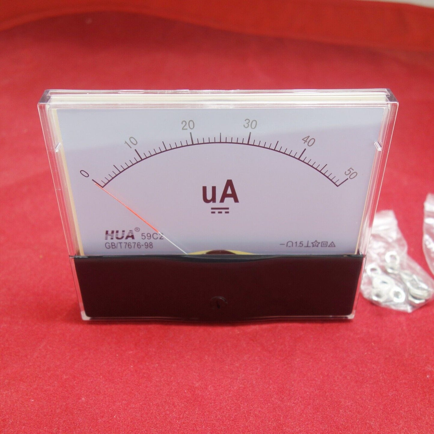 1PC DC 0-50uA Analog Ammeter Panel AMP Current Meter 100x120mm 59C2