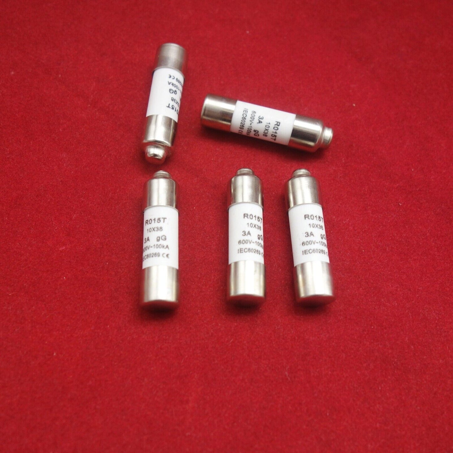 5Pcs ATQR RO15T 600V 3A 10 x 38mm Ceramic Cylindrical Fuse Links gG Time delay