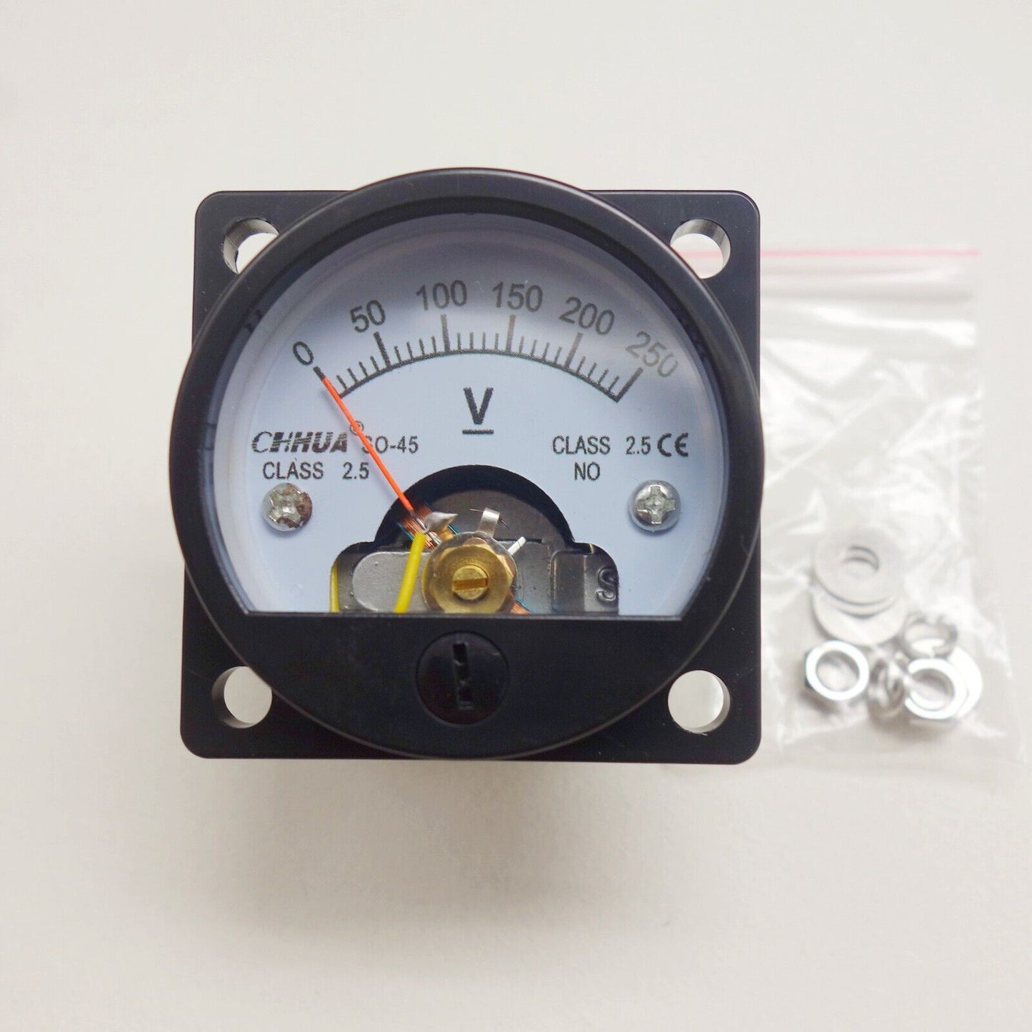 DC 0-250V Analog Voltmeter Analogue Voltage panel meter SO45 directly Connect