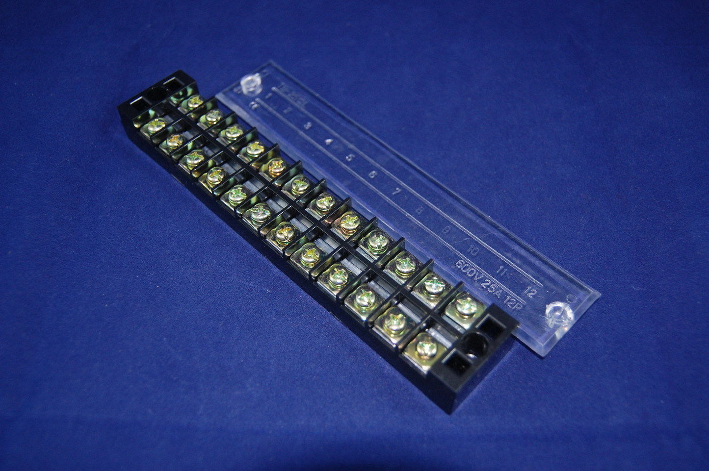Lot of 5pcs 12 Position 25A 600V Barrier Dual Row Terminal Block/Strip w/Cover