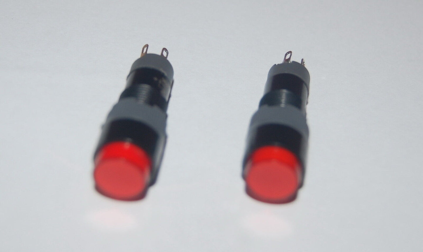 5PCS 10MM RED Light ROUND LED ILLUMINATED Pilot Lamp 220V AC 2 PINS