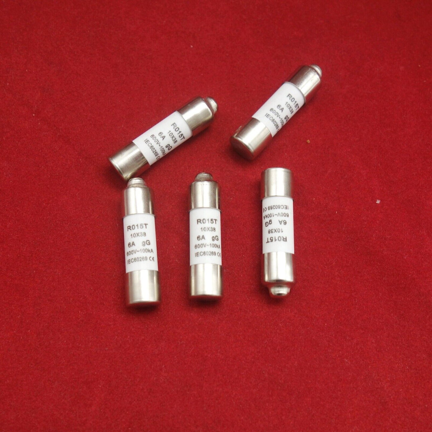 5Pcs ATQR RO15T 600V 6A 10 x 38mm Ceramic Cylindrical Fuse Links gG Time delay