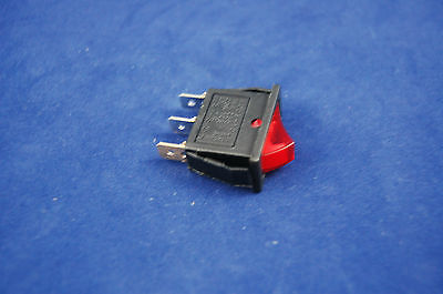 10 Pcs Red Light Illuminated Rectangle2 Position Boat Rocker Switch 3 Pin 220V