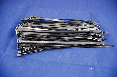 LOT OF 500PCS 7“ UL Approved UV Black Nylon Cable Ties Nylon 66, Self-locking