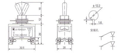 2PCS 4PIN ON-OFF Toggle Switch 15A 250V Screw Termianls maintain water proof