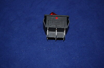 5Pcs RED Light Illuminated 2 Position Boat Rocker Switch 6 Pin 220V AC