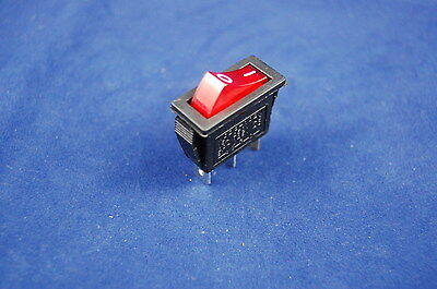10 Pcs Red Light Illuminated Rectangle2 Position Boat Rocker Switch 3 Pin 220V