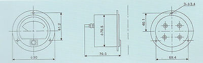 DC 0-30V Round Analog Voltmeter Voltage Panel Meter Dia. 90mm directly Connect