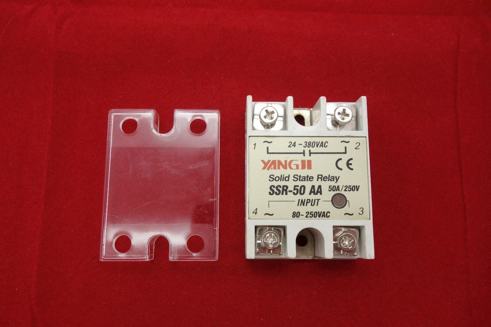 1pc  SSR- 50AA Solid State Relay Module AC-AC with Cover 80-250V AC Input