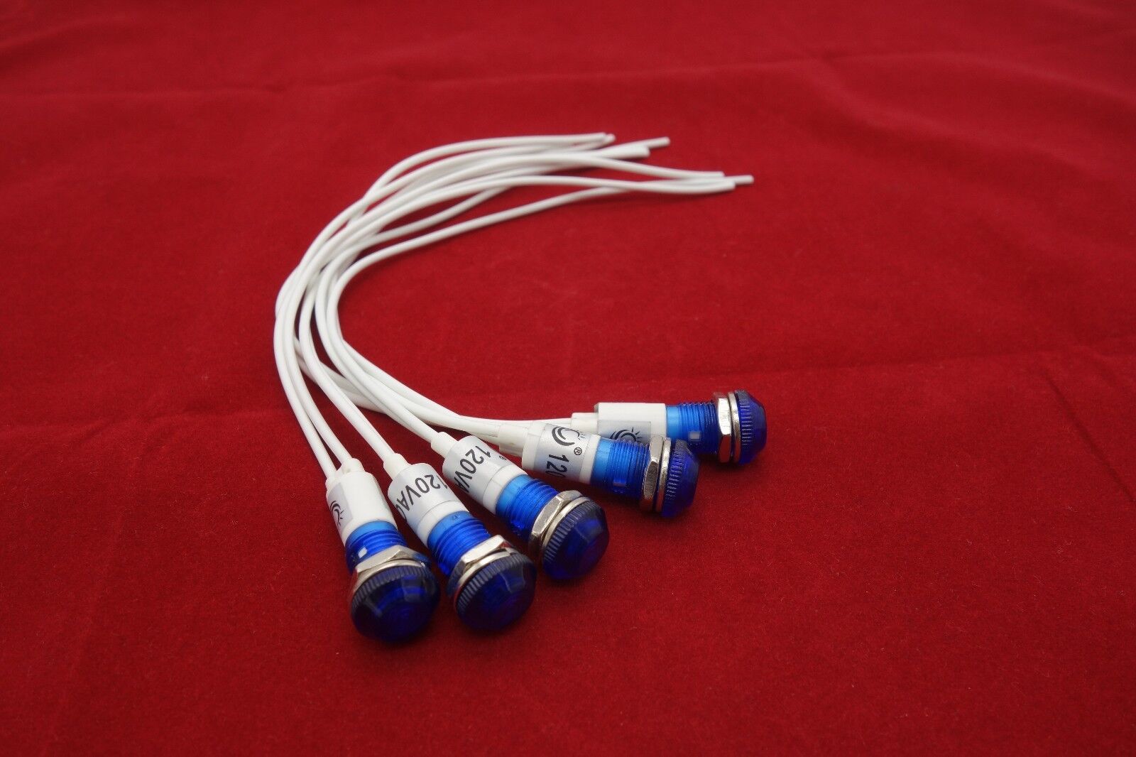 5 Pcs 220V AC 10mm Blue Panel Mounting LED Indication Signal Pilot Lights