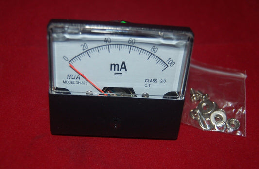 DC 100mA Analog Ammeter Panel AMP Current Meter 0-100mA 60*70MM direct Connect