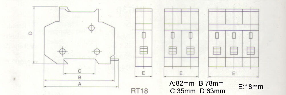 1PC 1 Pole Din Rail Mounting RT18-32 Fuse Holder for 10x38MM Fuse link