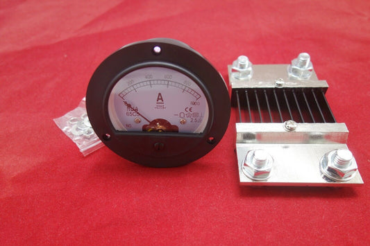 DC 1000A Round Analog Ammeter Panel AMP Current Meter Dia. 90mm with shunt