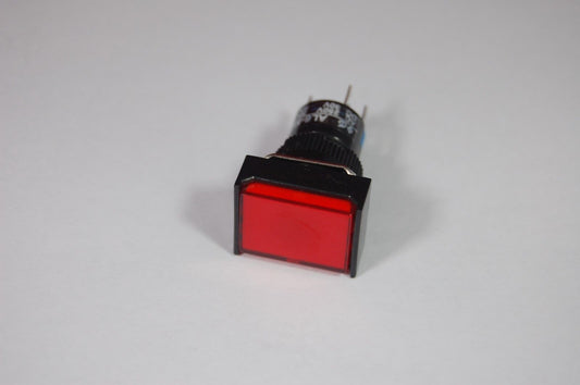 2PCS 16MM RED Rectangle  Maintained PUSH BUTTON ILLUMINATED 120V  5 PINS