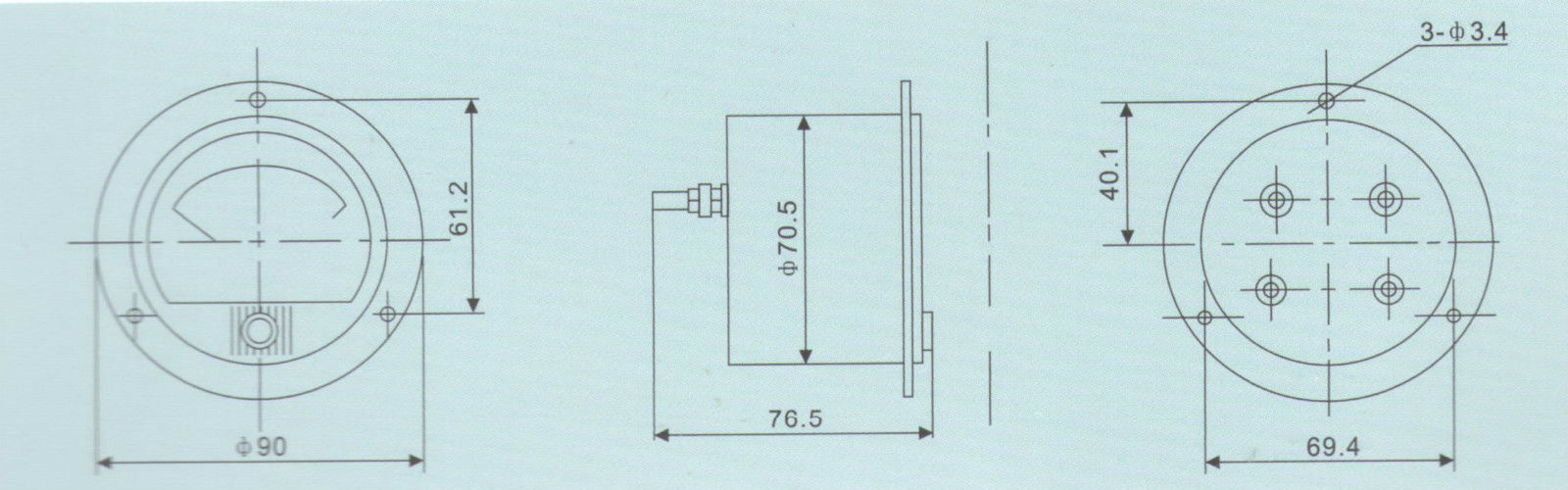 AC 0-300V Round Analog Voltmeter Voltage Panel Meter Dia. 90mm  directly Connect