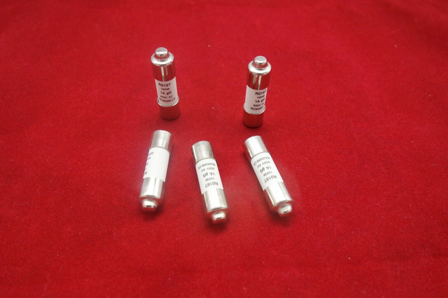 5 Pcs RO15T ATQR 1A 600V 10 x 38mm Cylindrical Fuse Links gG  Time delay