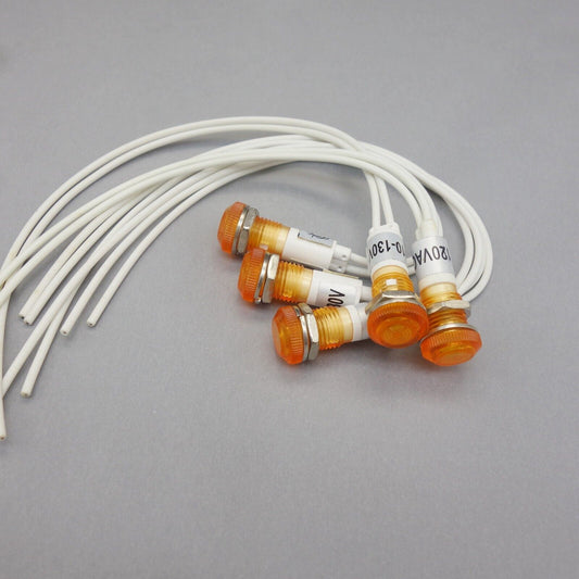 5Pcs 120V AC/DC 10mm YELLOW Panel Mounting LED Indication Signal Pilot Lights
