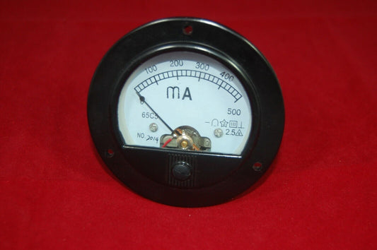 DC 0-500mA Round Analog Ammeter Panel AMP Current Meter Dia. 90mm Direct Connect