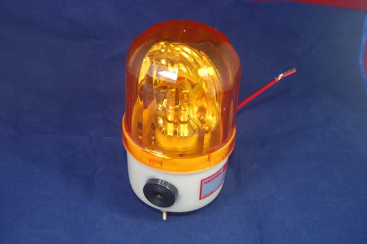 1pc  Bulb Revolving Warning light Φ100mm 90-130RPM Amber 12V DC With Buzzer