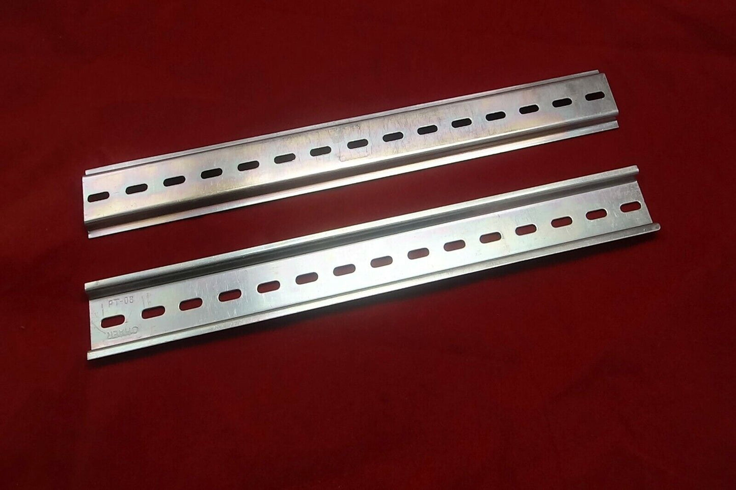 2PCS Din Rail Slotted Steel 0.8mm thickness 300mm Length 35mm width 1.38"x11.81"