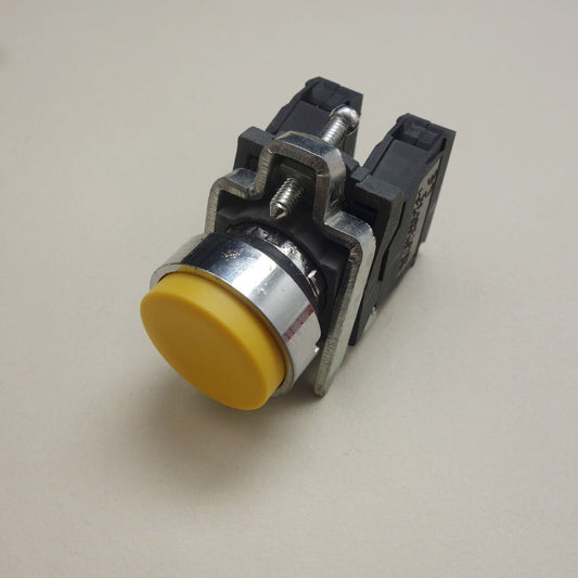 1PC 22MM PUSHBUTTON SWITCH FITS XB4BL55 YELLOW 1NO/1NC Projecting push XB4BL