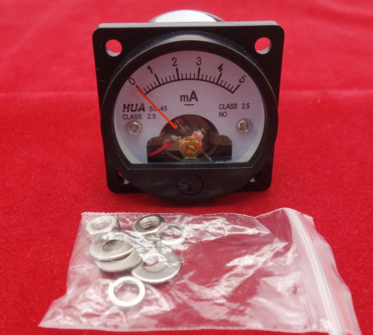 1PC DC 0-5MA Analog Ammeter Panel AMP Current Meter SO45 Cutout 45mm direct wire