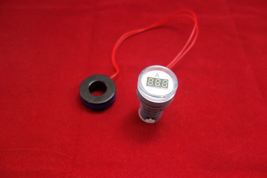 22MM White AC 0-100A 3 digital LED Ammeter AMP Current meter Pilot Light type
