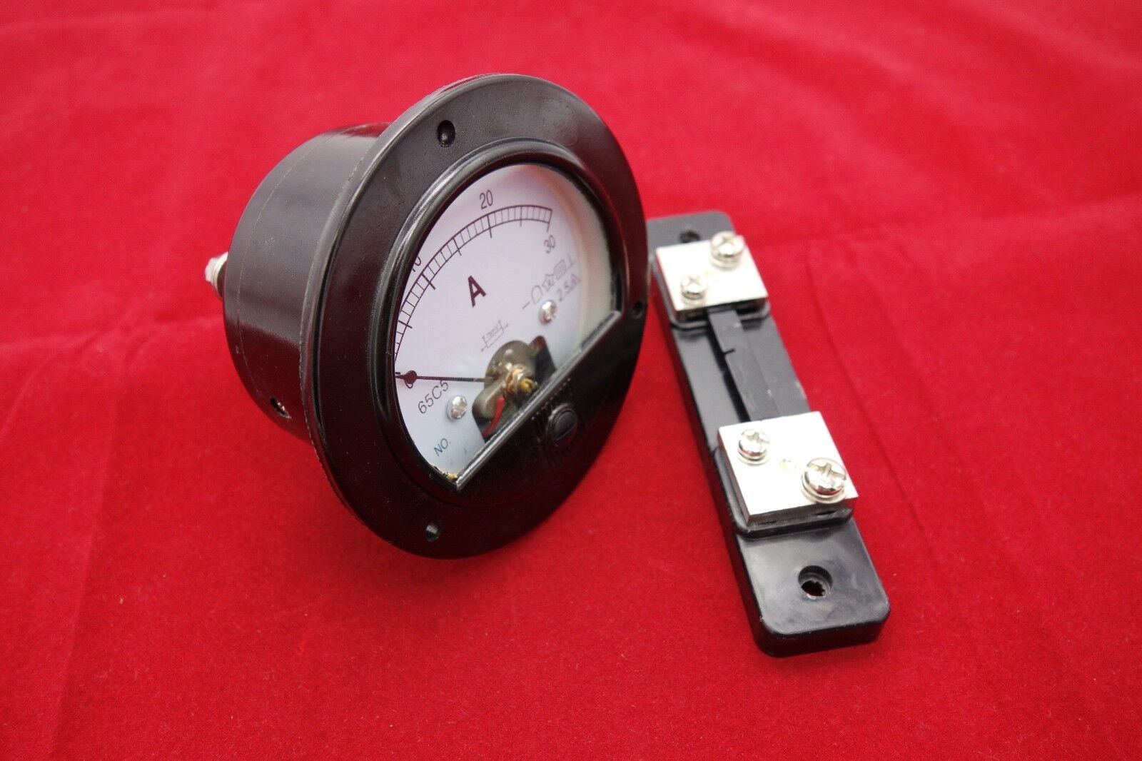 DC 0-30A Round Analog Ammeter Panel AMP Current Meter Dia. 90mm with shunt