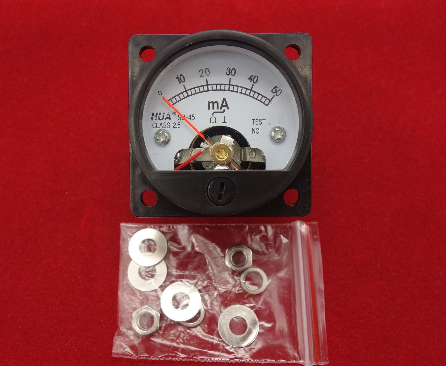 1PC AC 0-50MA Analog Ammeter Panel AMP Current Meter SO45 Cutout 45mm