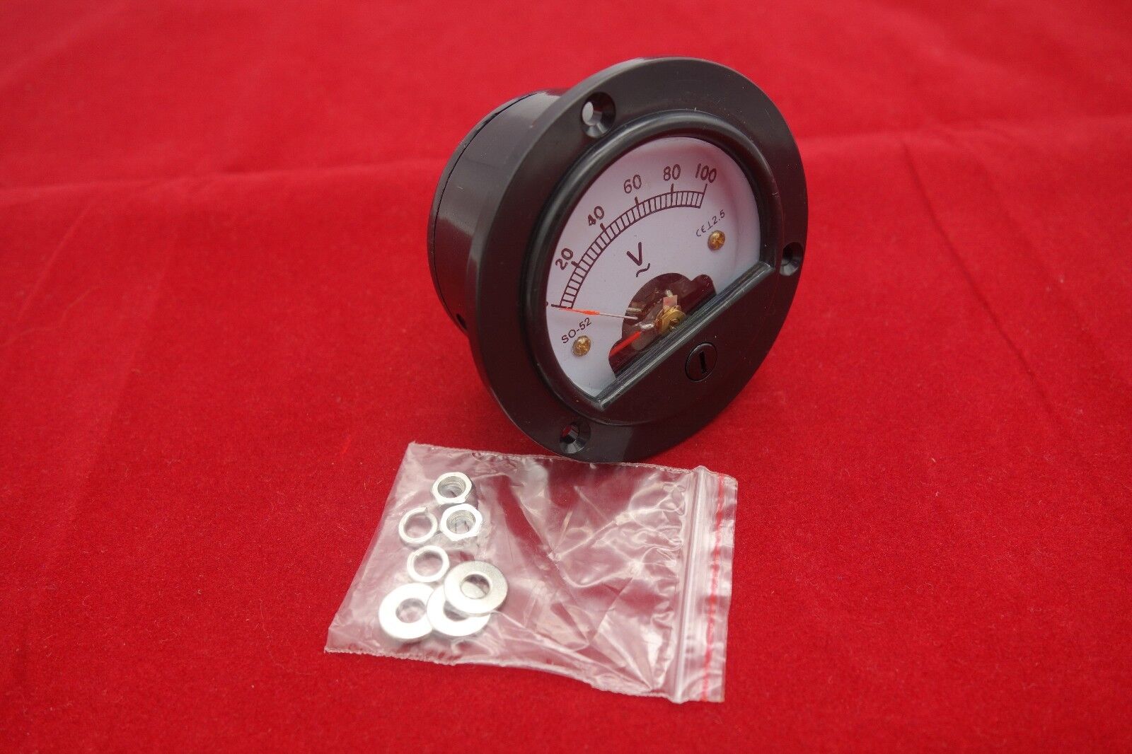 AC 0-100V Round Analog Voltmeter Voltage Panel Meter Dia. 66.4mm DH52