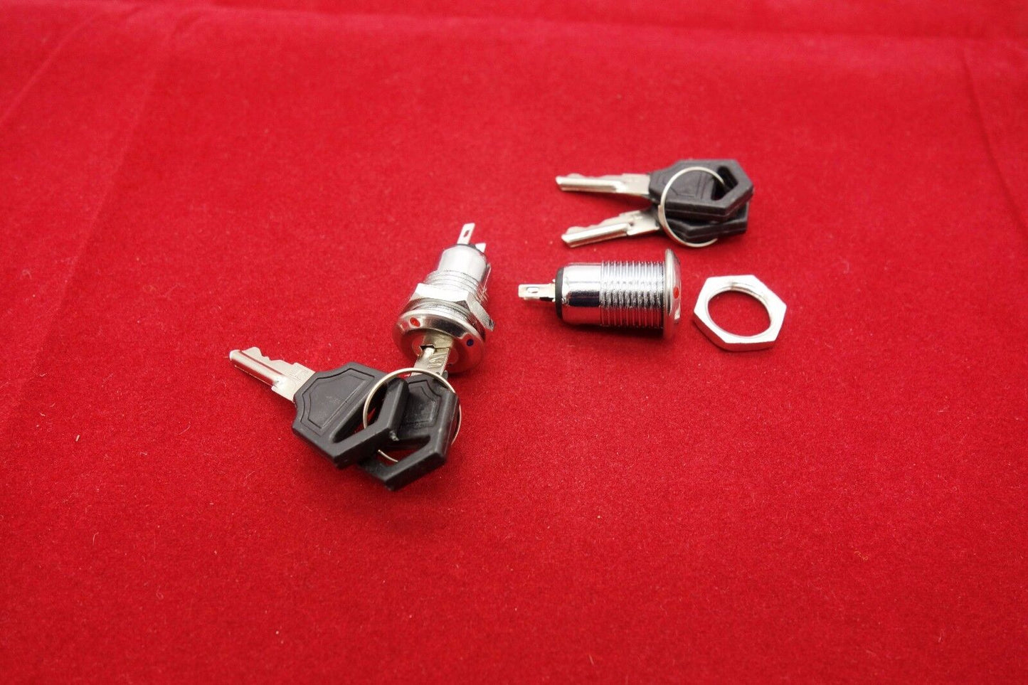 2pcs Cutout Dia. 12mm Metal On/Off Security key switch 2 position 250V AC 1A