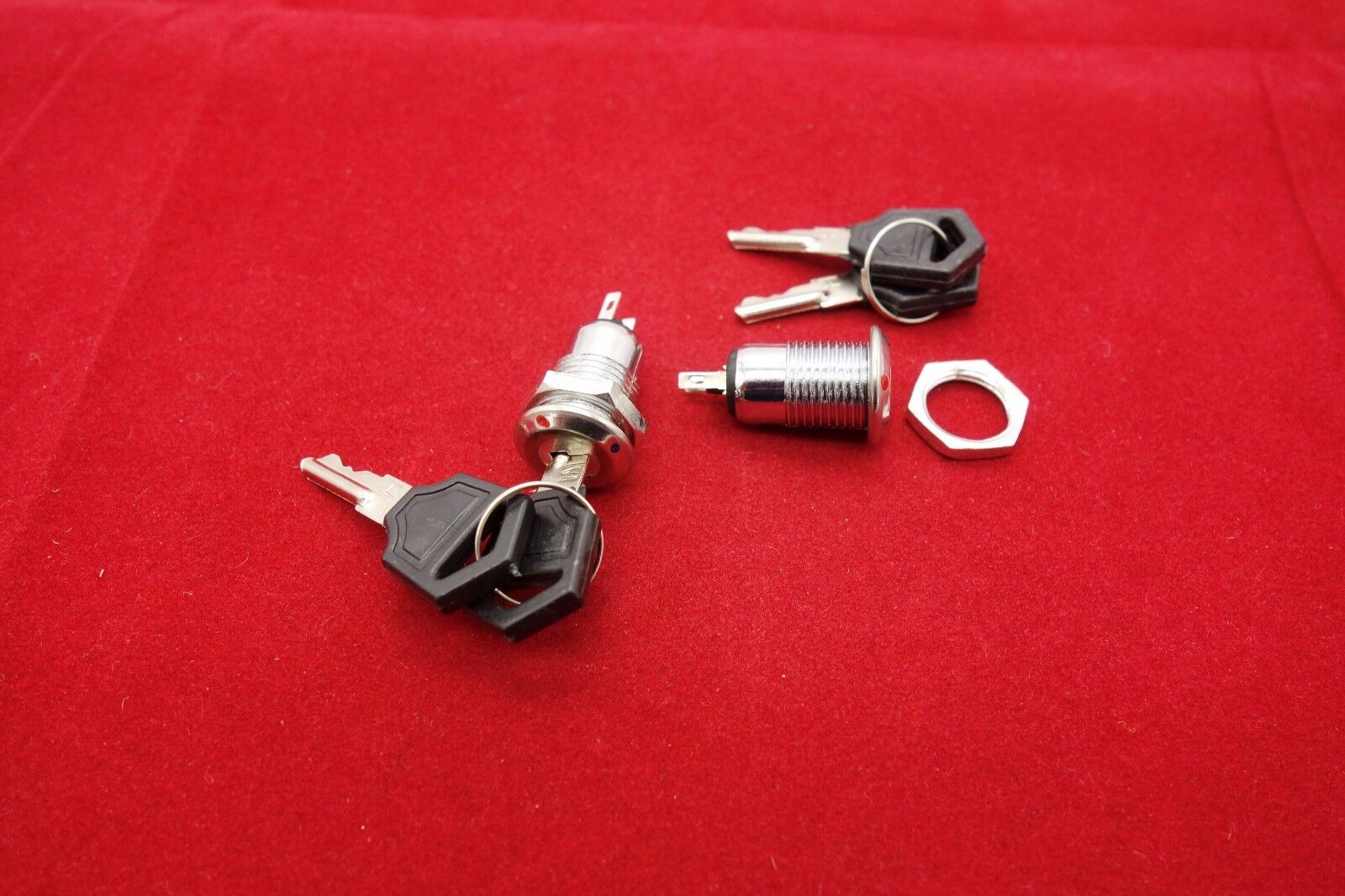 2pcs Cutout Dia. 12mm Metal On/Off Security key switch 2 position 250V AC 1A