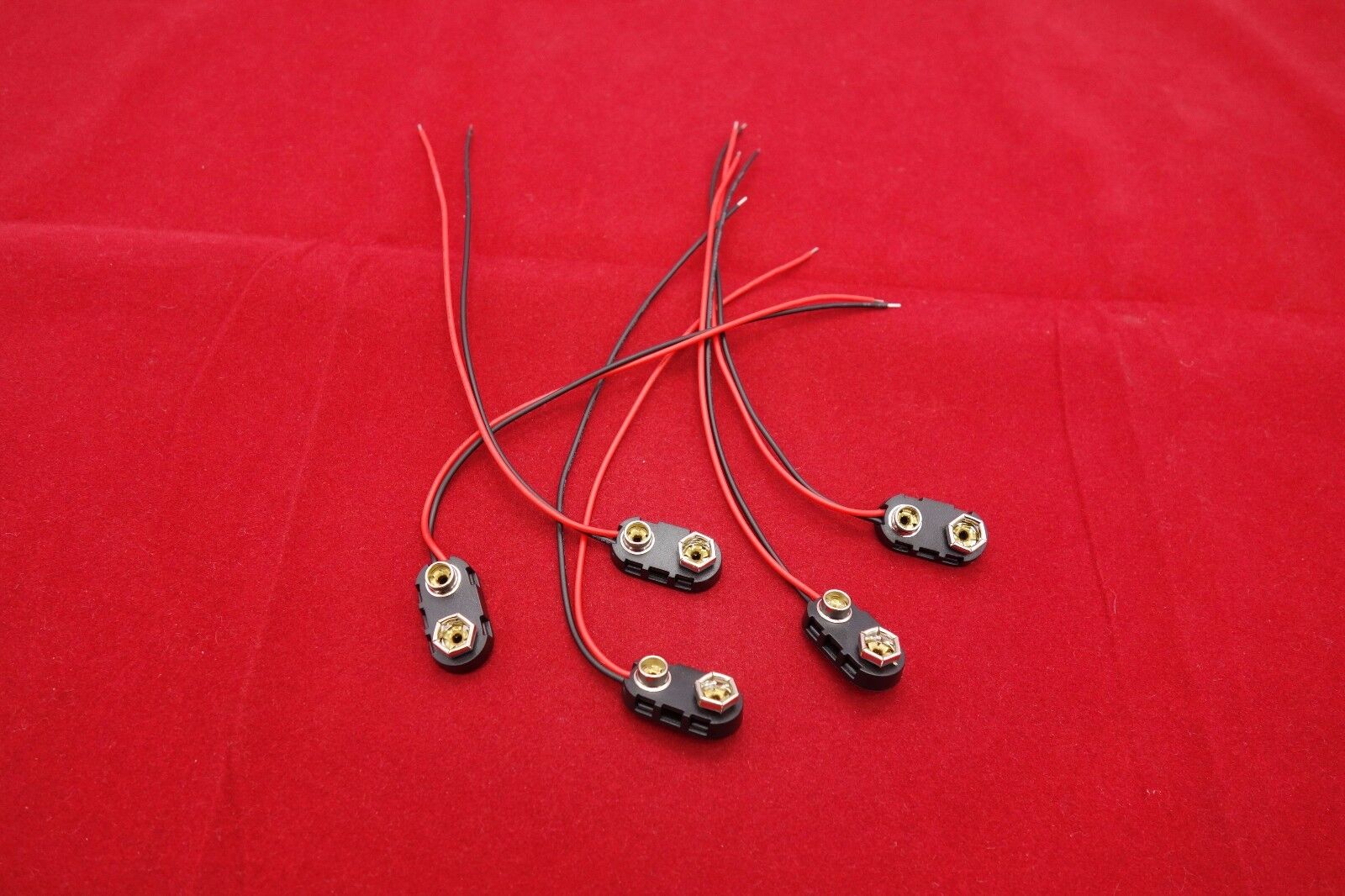 5PCS PP3 9V Battery Connector T Type Snap On Plug Clip Tinned Wire Leads 150mm