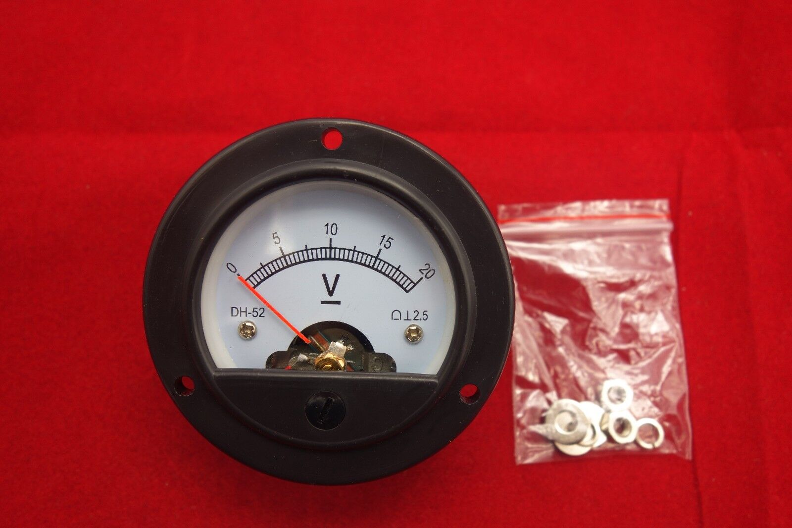 DC 0-20V Analog Voltmeter Analogue Voltage panel meter Dia. 66.4mm DH52