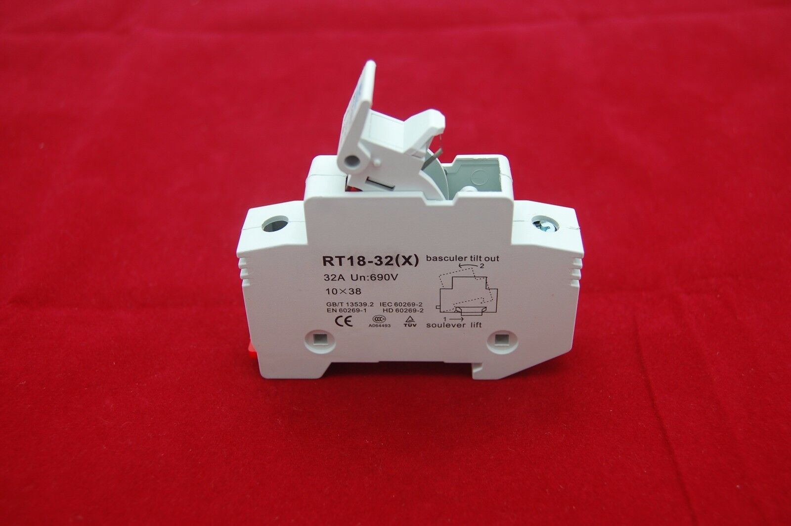 1PC 1 Pole Din Rail Mounting RT18-32 Fuse Holder for 10x38MM Fuse link