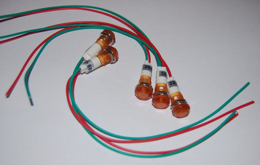 5Pcs 6V 10mm YELLOW  Panel Mounting Incandescent Indication Signal Pilot Lights