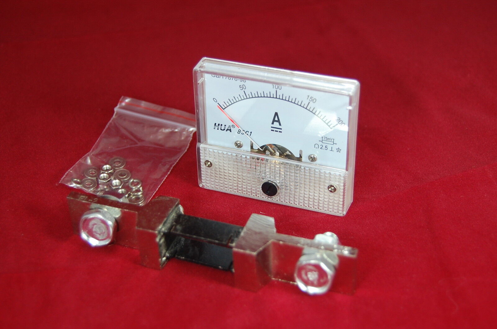 1PC DC 200A Analog Ammeter Panel AMP Current Meter 85C1 0-200A DC with Shunt