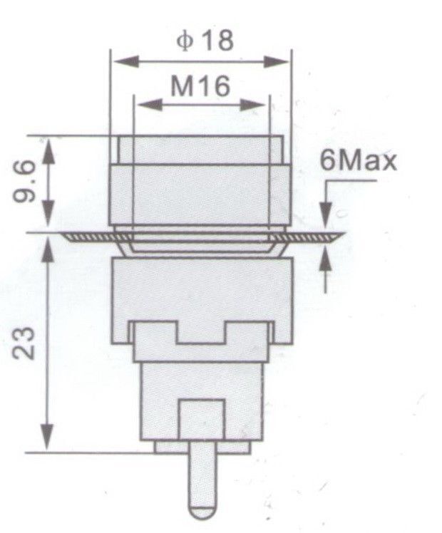 2PCS 16MM RED ROUND  Momentary PUSH BUTTON ILLUMINATED 6V AC/DC 5 PINS