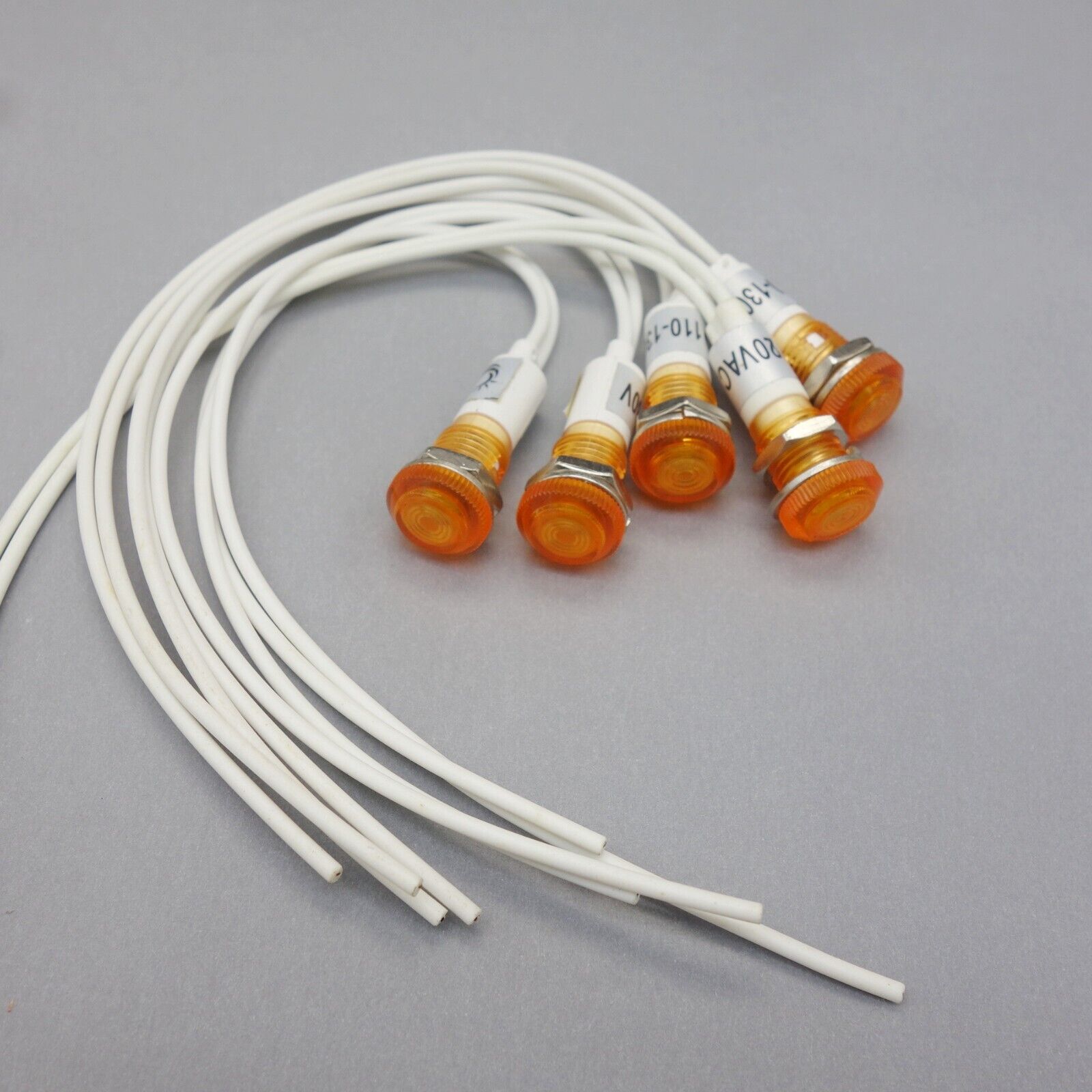 5Pcs 120V 10mm YELLOW Panel Mounting Neon Indication Signal Pilot Light
