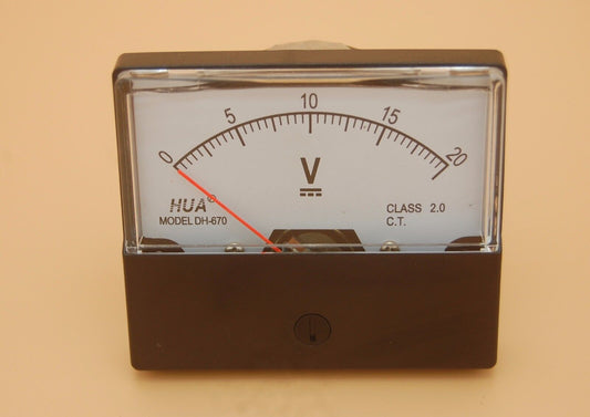 1PC DC 0-20V Analog Voltmeter Panel Voltage  Meter 60*70mm directly Connect