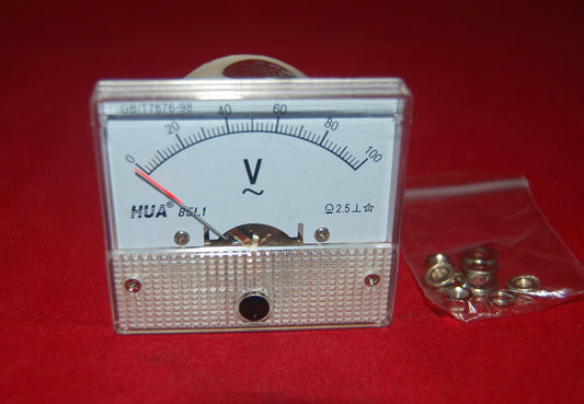 AC 0-100V Analog 85L1 Voltage Analogue Panel meter 56*64mm Directly connnected